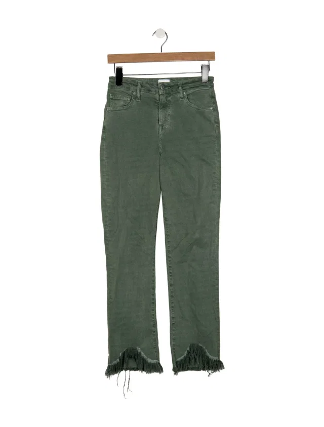 SIMKHAI High-Rise Straight Leg Jeans in green Leather from The RealReal