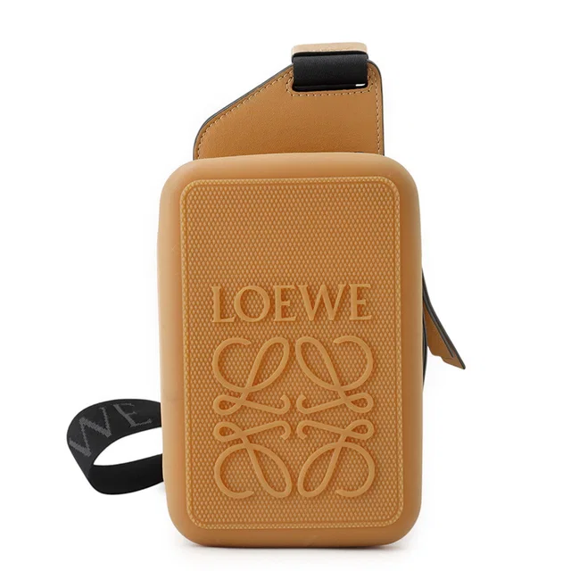 Loewe Anagram Molded Sling CamelB987W42X02 Rubber Leather in Leather from GALLERY RARE