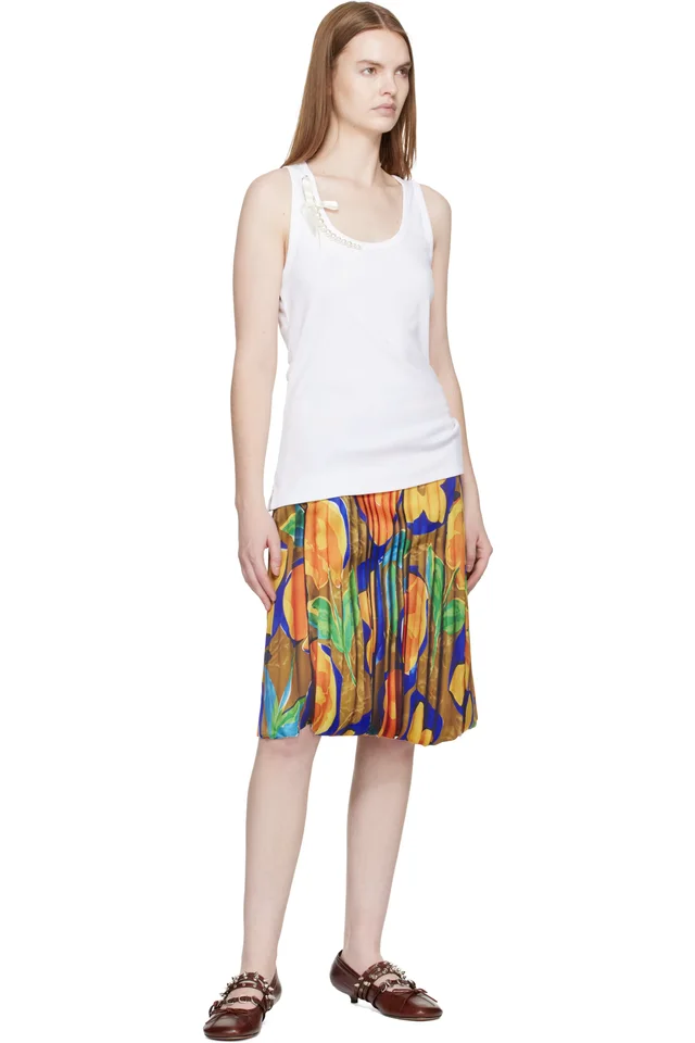 ABRA Multicolor Trompe L'Oeil Midi Skirt, photo 4 of 4 from SSENSE