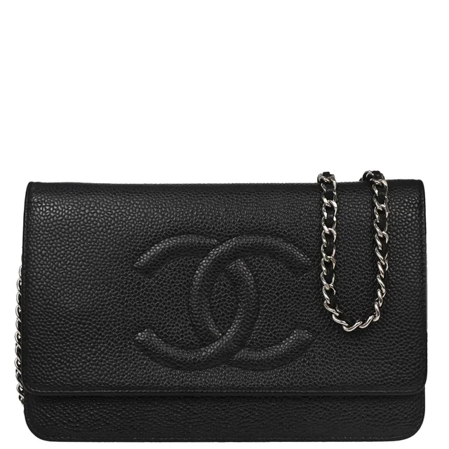 Chanel 2012 Black Caviar Timeless WOC Wallet on Chain Shoulder Bag in Black Caviar leather from AMORE Vintage Tokyo