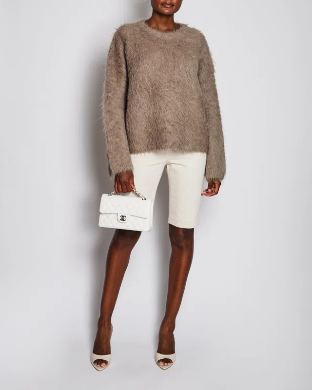 TOTEME Taupe Boxy Alpaca-Blend Sweater Size XS/S (UK 6/8) in Taupe Wool from Sellier