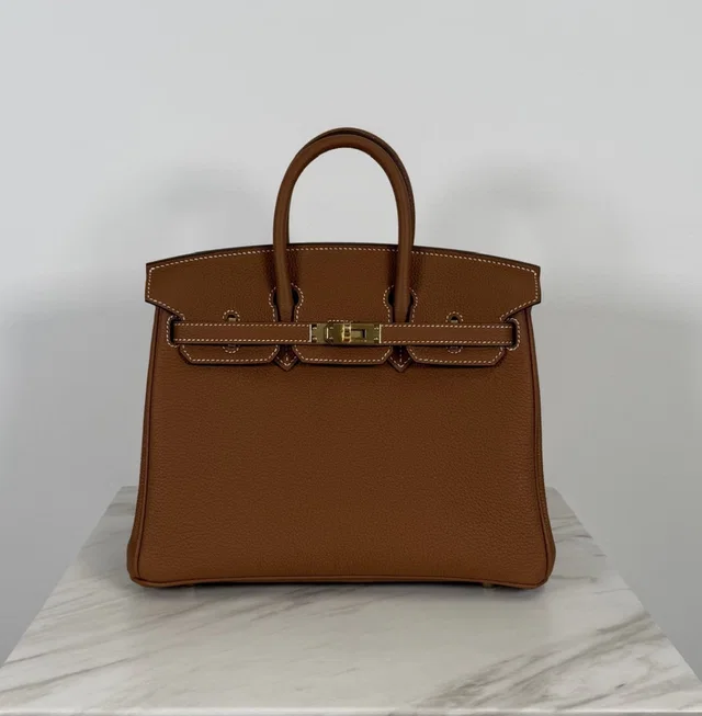 Hermès Birkin 25 HSS Gold/Etoupe Togo Gold Hardware in Taupe Togo leather from Luxury Promise