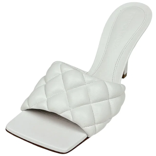 Bottega Veneta Shoes Sandals Leather White in White Leather from The Reluxe