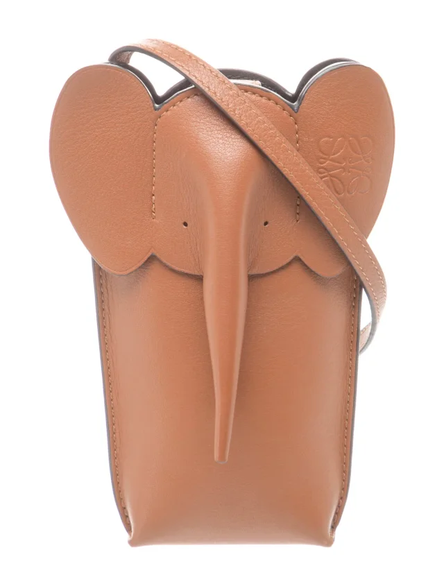 Loewe Leather Elephant in brown|red Leather from The RealReal