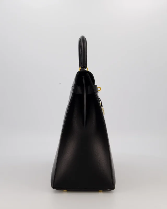 Hermès Vintage Kelly 35 Sellier Bag in Black Box leather from Sellier, photo 6 of 22
