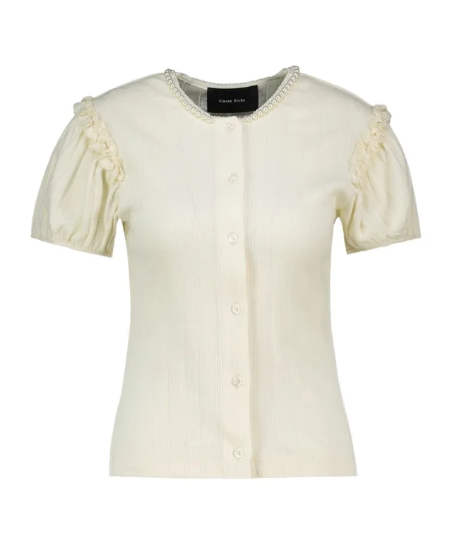 Simone Rocha Pointelle Puff Sleeve Cardigan from SENSER, photo 1 of 1