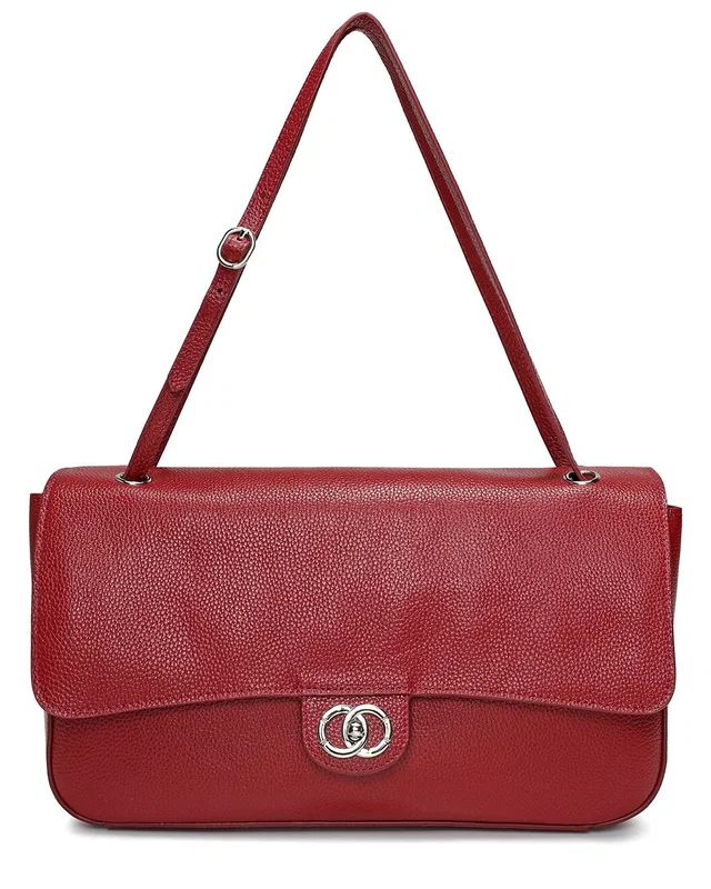Tiffany & Fred Paris Premium Pebbled Leather Turnlock Shoulder Bag, image 1 of 1 from Rue La La