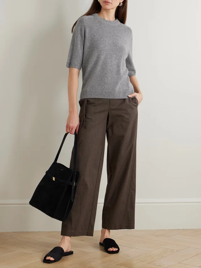 LOULOU DE SAISON Cashmere T-shirt in Grey, photo 2 of 2 from NET-A-PORTER (Canada)