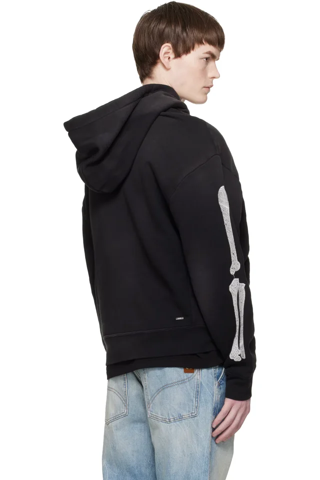 AMIRI Black Bones Oversized Hoodie, photo 3 of 4 from SSENSE