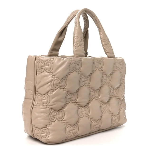 Gucci GG Matelasse Large Tote Beige in Beige Calfskin from FASHIONPHILE, photo 3 of 10