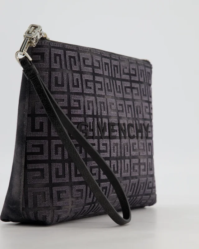 Givenchy and Grey 4G Embroidered Tie and Dye Canvas Travel Pouch with Wrist Strap in Black Canvas from Sellier, photo 9 of 12