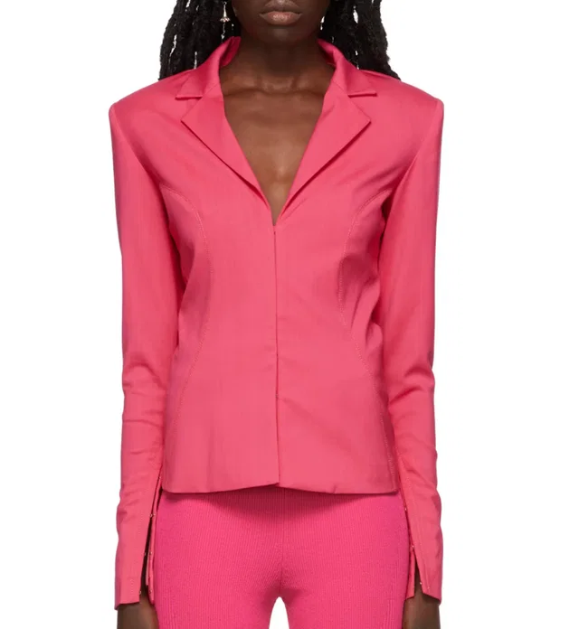 Jacquemus Hot Pink Fitted Shirt in Pink from HEWI