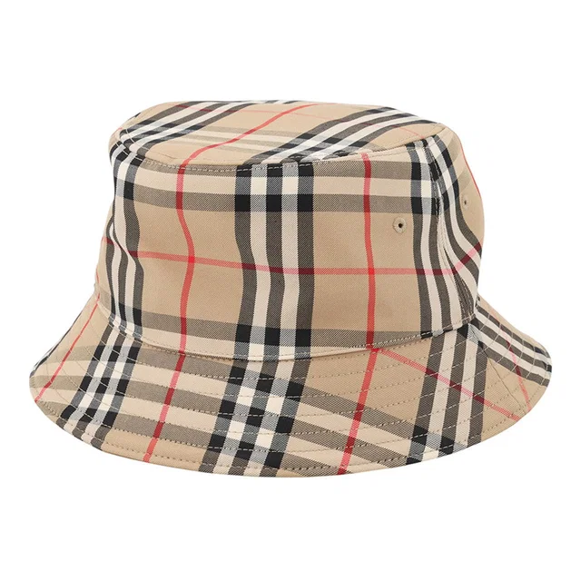 Burberry Vintage check bucket hat Size L Beige/Black/Red8021508 Cotton57% Polyester43% in Black from GALLERY RARE