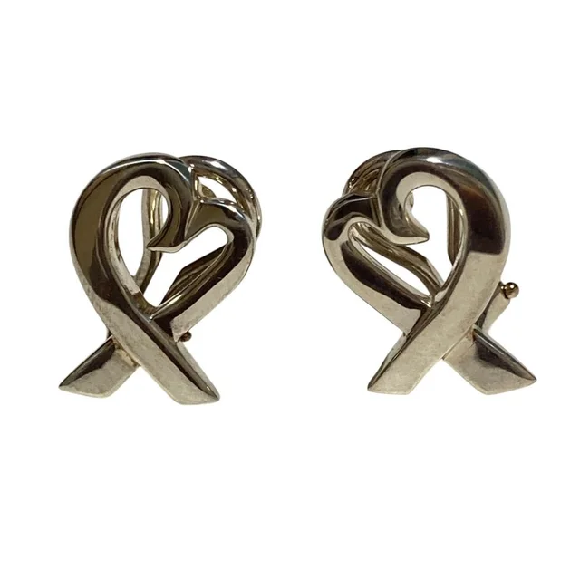Tiffany & Co. Paloma Picasso Loving Heart Earrings 925 Sterling Silver in Silver from The Reluxe