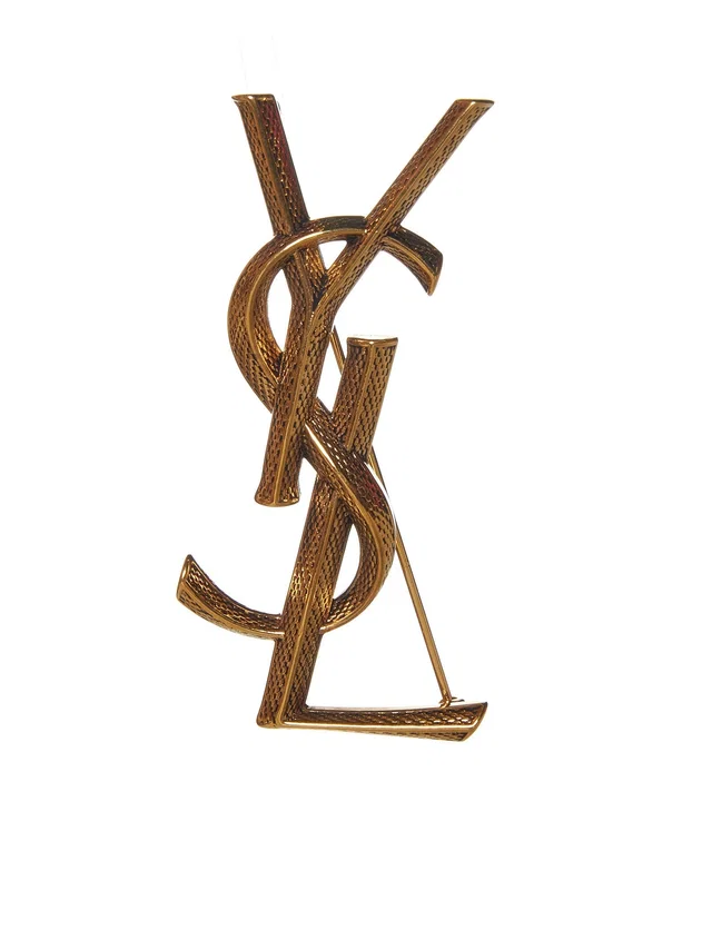 Saint Laurent Brooch — Gold Brass Brooches & Pins in Gold from HEWI