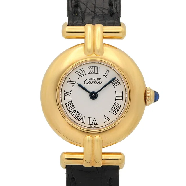 Cartier Must Colisee Gold Plated Leather in Gold Leather from LuxUness