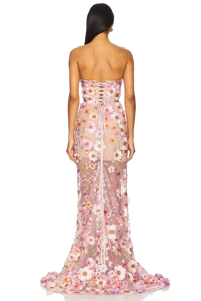 Bronx Banco Jasmine Gown in Pastel Pink Multi, photo 3 of 4 from REVOLVE (Canada)