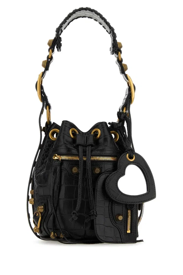 Balenciaga Le Cagole Bucket Bag — Black in Black Calfskin from HEWI
