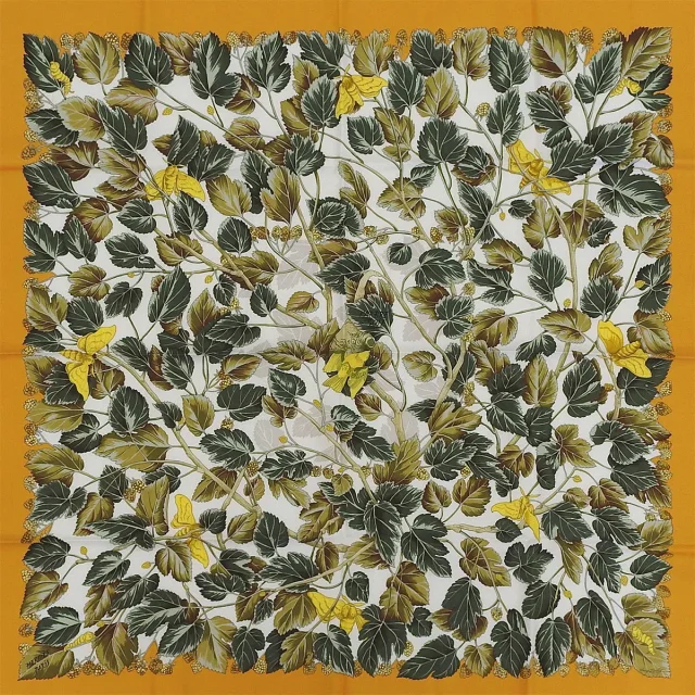 Hermès Carré 90 Silk Scarf l'ARBRE de SOiE Orange/Multi in Orange Silk from VINTAGE QOO TOKYO, photo 6 of 7