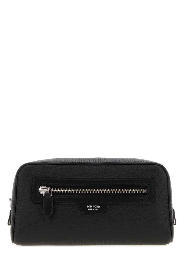 Tom Ford Grain Travel Wallet — Black in Black Leather from HEWI
