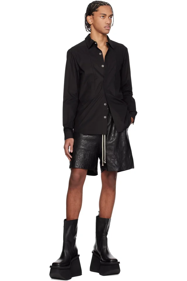 Rick Owens Black Temple Fogpocket Shirt, photo 4 of 4 from SSENSE