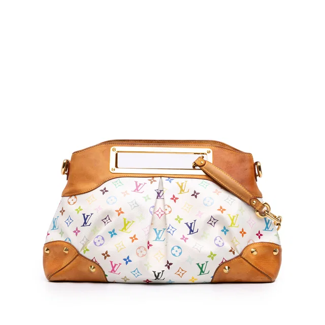 White Louis Vuitton Monogram Multicolore Judy GM Satchel in White Canvas from Designer Revival