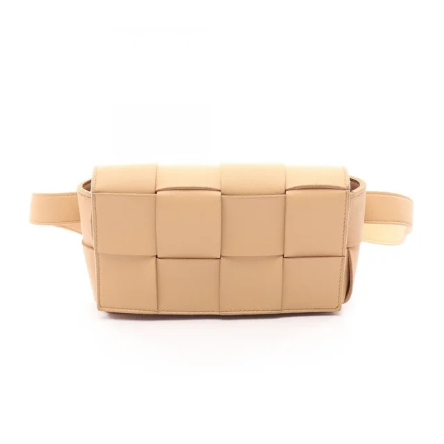 Bottega Veneta Waist Bag Cassette Maxi Intrecciato Beige Leather in Beige Woven leather from The Reluxe