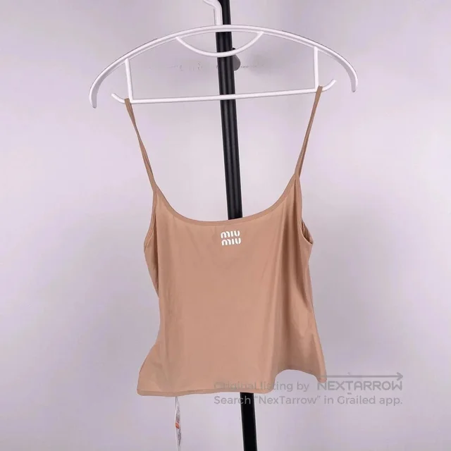 Miu Miu Women's Khaki Cami Size 38/ in Beige, Women's (Size Xs) in neutral|white from Grailed