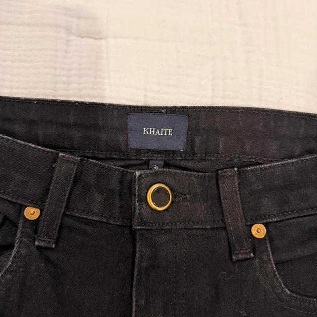 Khaite Women's Jeans - Grey/Black in gray|black from Depop, photo 3 of 5