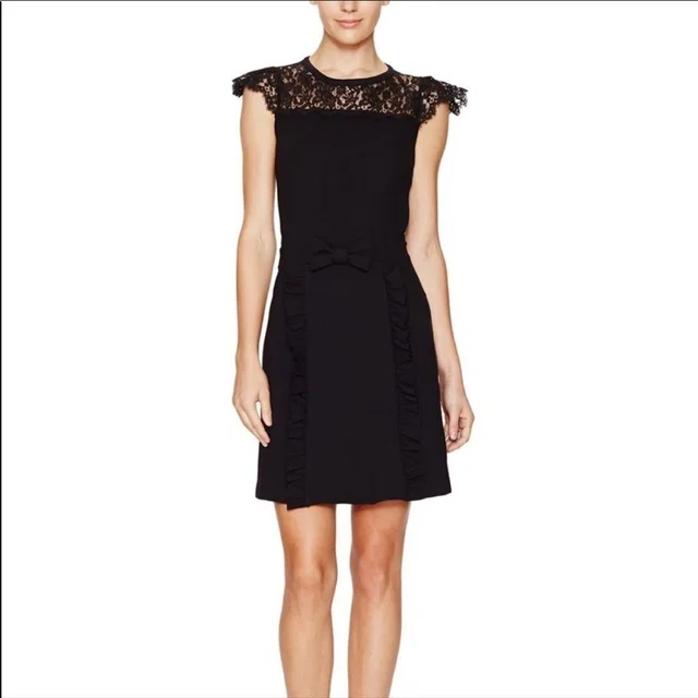 REDValentino Lace Ruffle Bow Sheath Dress in black from Poshmark