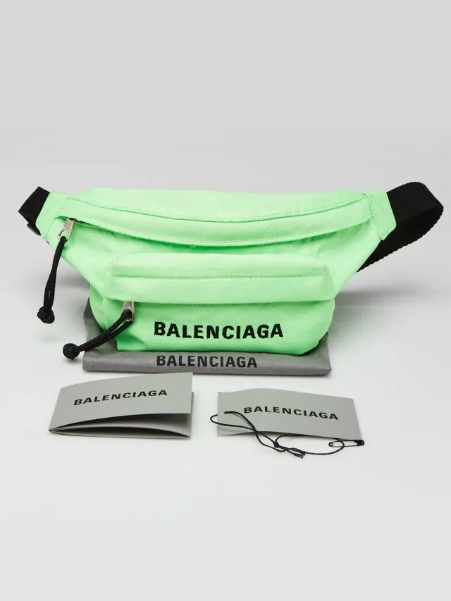 Balenciaga Verde Fluo Recycled Nylon Logo Embroidered Wheel Belt Bag in Nylon from Yoogis, photo 13 of 13