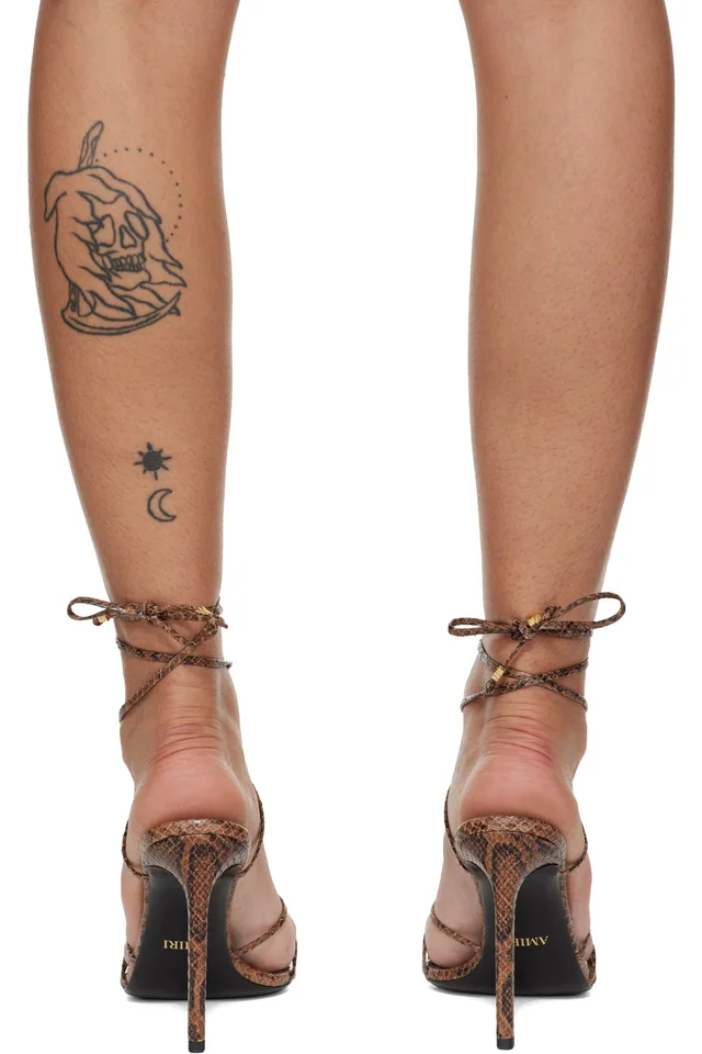 AMIRI Brown Snake MA Heeled Sandals, photo 2 of 5 from SSENSE