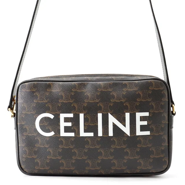 Celine Triomphe Horizontal Messenger Bag Brown19450 2CIM 38OG PVC Leather Size Medium in Leather from GALLERY RARE