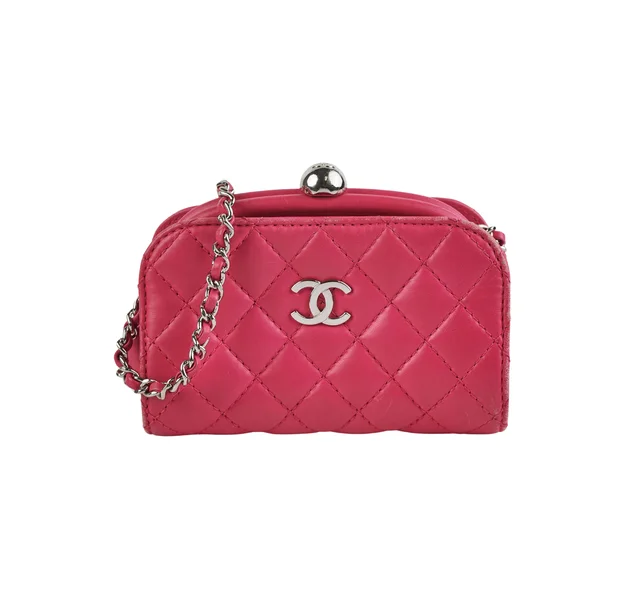 Chanel Mini Pink Crossbody in Pink Lambskin from The Purse Affair