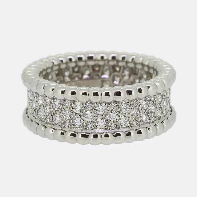 Van Cleef & Arpels Perlée Three Row Diamond Ring from The Vintage Jeweller