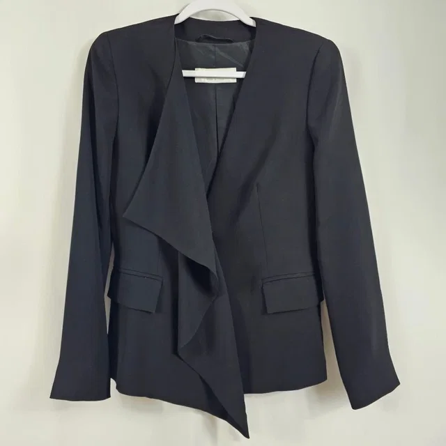 Max Mara Single Breasted Drape Lapel Blazer in black from Poshmark