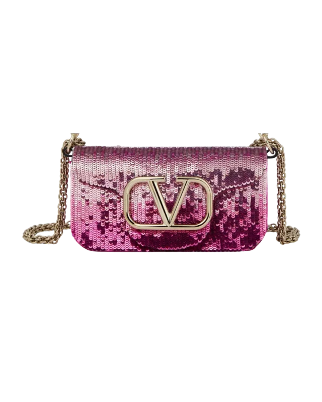 Valentino Garavani VLogo Loco Flap Shoulder Embellished Embroidered Leather in Leather from Her-Age