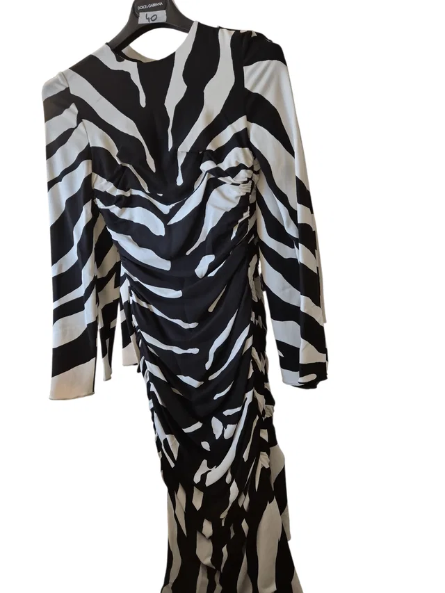 Dolce & Gabbana Dress Long Sleeve Zebra Print from Luxury Promise