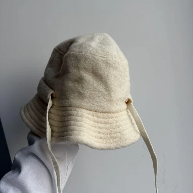 Jacquemus Women's Bucket hats - Cream in White from Depop, photo 4 of 7