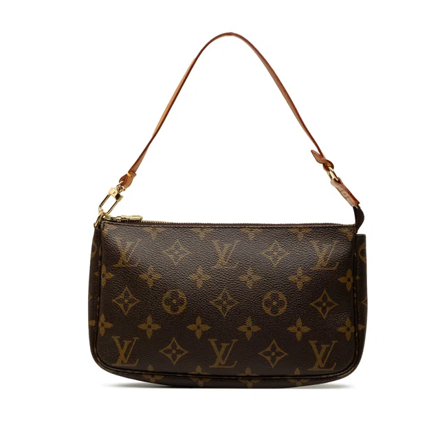 Brown Louis Vuitton Monogram Pochette Accessoires Shoulder Bag in Brown Coated canvas from Designer Revival