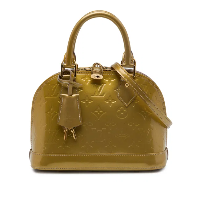Brown Louis Vuitton Monogram Vernis Alma BB Satchel in Brown Leather from Designer Revival