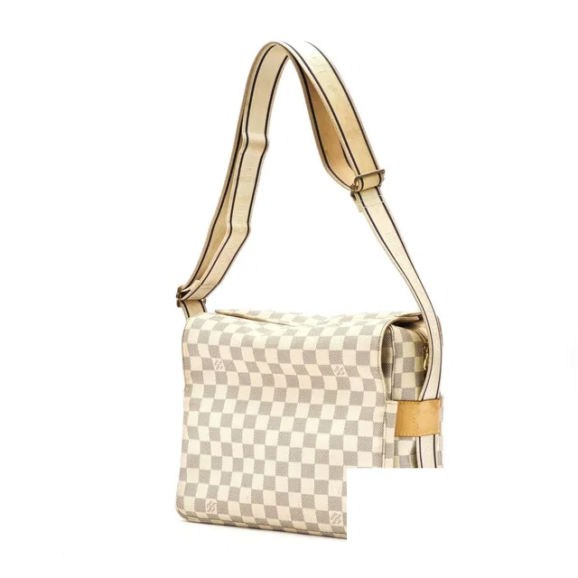 Louis Vuitton Damier Azur Naviglio Shoulder Bag White in White Coated canvas from The Reluxe