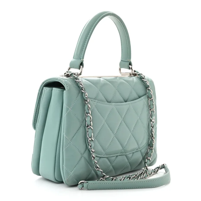 Chanel Quilted Small Trendy CC Flap Dual Handle Bag Light Blue in Blue Lambskin from FASHIONPHILE, photo 3 of 15