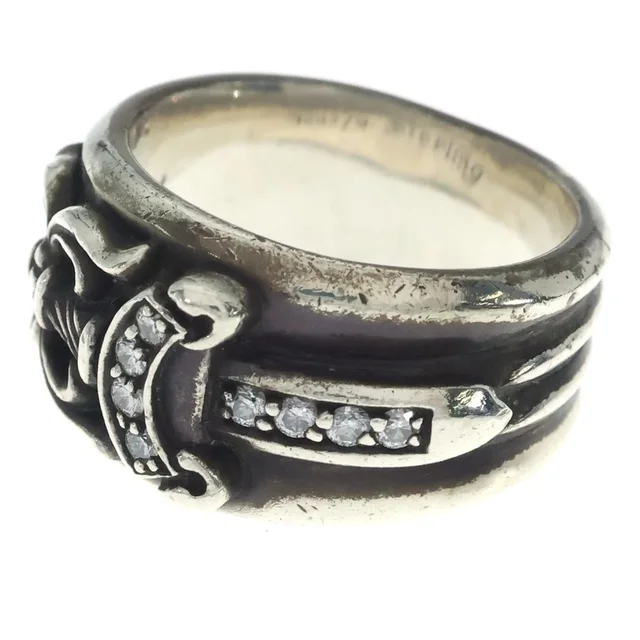 Chrome Hearts Dagger P Dmnd Ring Pave Diamond Silver in Silver from The Reluxe