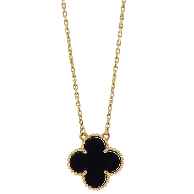 Van Cleef & Arpels Vintage Alhambra Necklace Onyx Au750 Jewelry from AMORE Vintage Tokyo