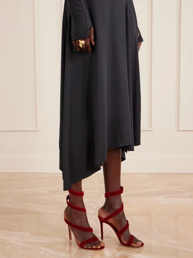 GIANVITO ROSSI Opera 105 velvet sandals in Red, photo 2 of 2 from NET-A-PORTER (Canada)