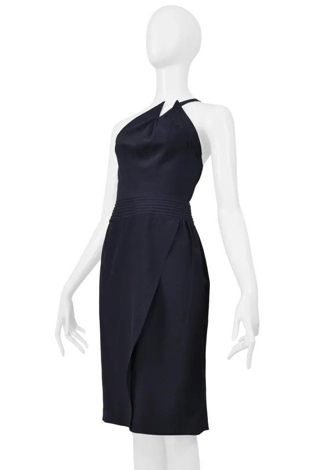 Chloé Navy Asymmetrical Dress in Navy Silk from Resurrection Vintage, photo 6 of 8