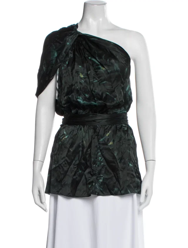 Lanvin Silk Printed Top in green Silk from The RealReal