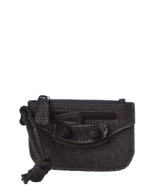 Balenciaga Le Cagole Denim Coin Purse in https://asset2.ruecdn.com/images/sw/111115/1111153986_RLSW_black.jpg, image 1 of 1 from Gilt
