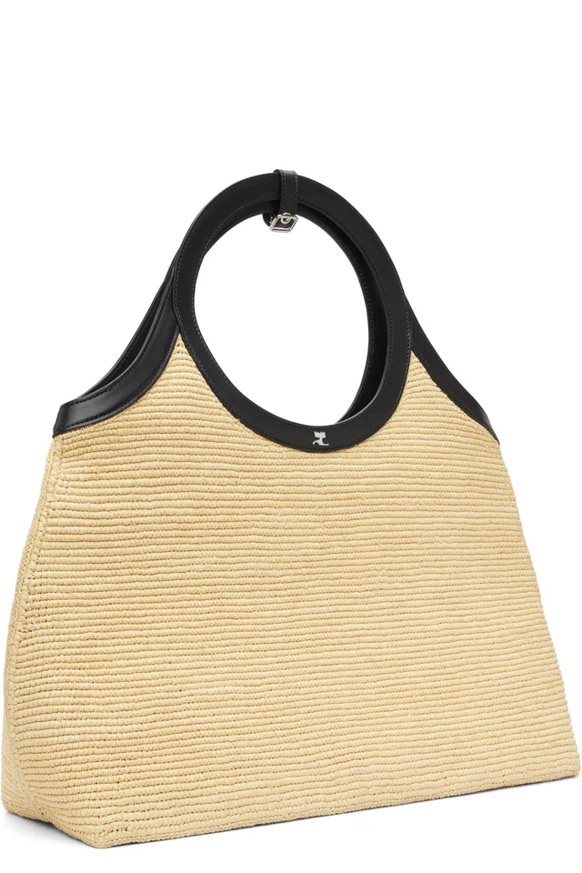 Courrèges Beige Raphia Holy Day Tote, photo 2 of 4 from SSENSE